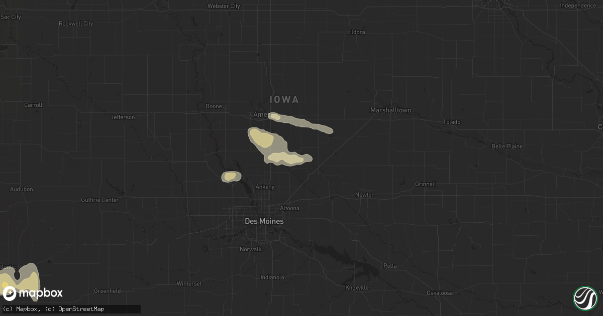 Hail map in Maxwell, IA on September 19, 2023