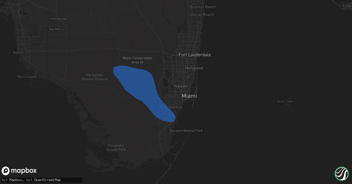 Hail map in Miami, FL on September 19, 2023