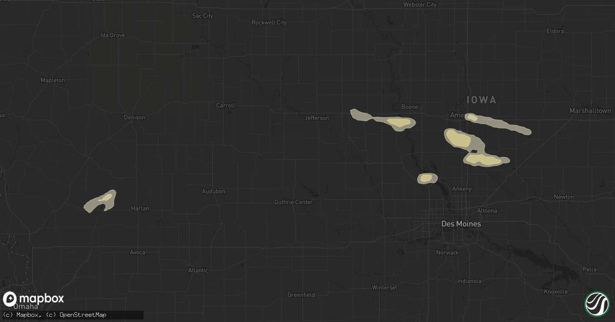 Hail map in Panama, IA on September 19, 2023