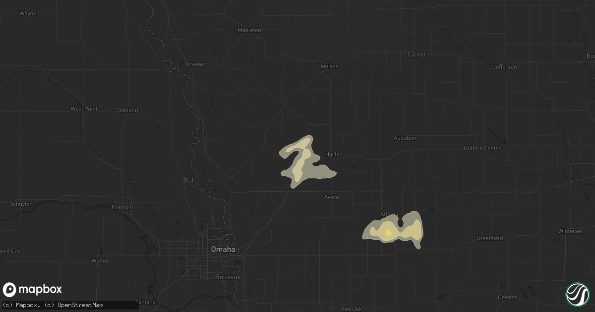 Hail map in Portsmouth, IA on September 19, 2023