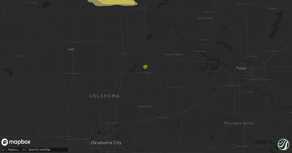 Hail map in Stillwater, OK on September 19, 2023