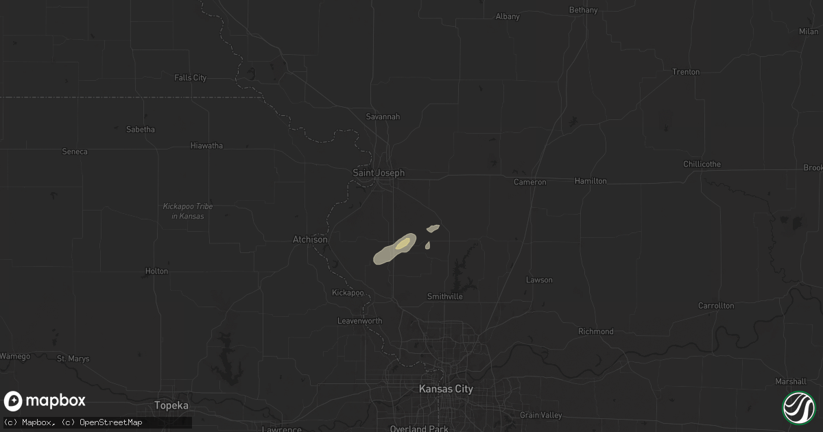 Hail map in Agency, MO on September 19, 2024