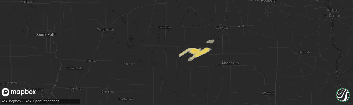 Hail map in Bancroft, IA on September 19, 2024