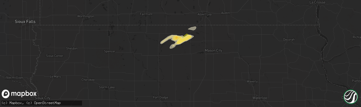 Hail map in Britt, IA on September 19, 2024