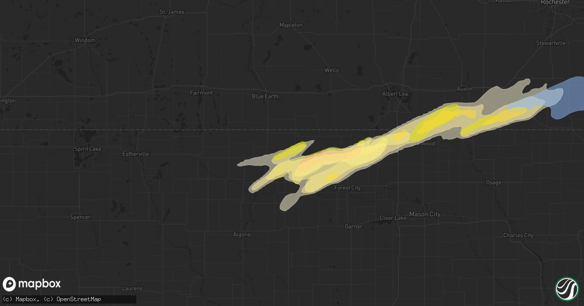 Hail map in Buffalo Center, IA on September 19, 2024