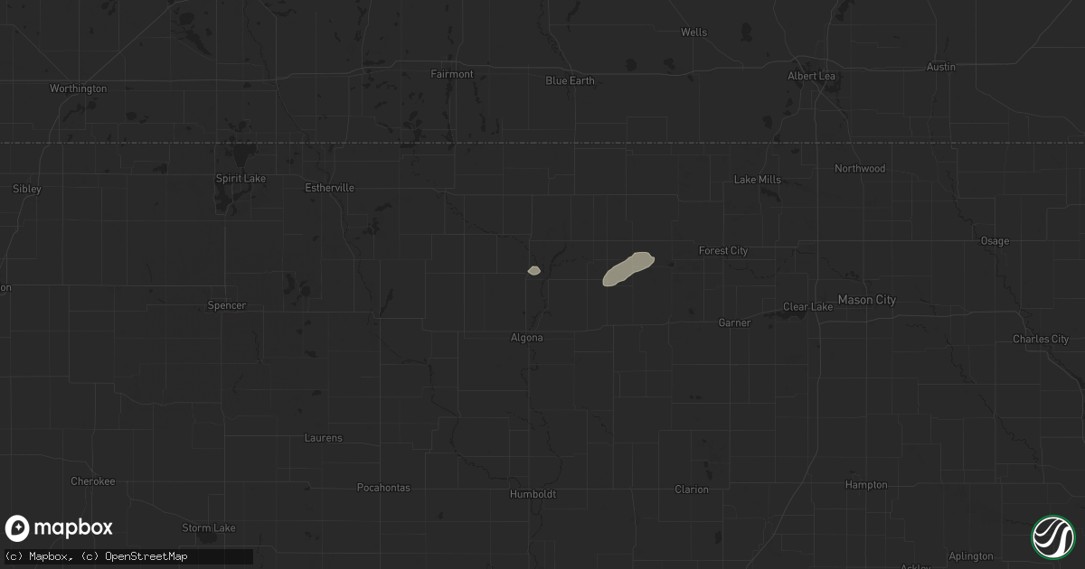 Hail map in Burt, IA on September 19, 2024