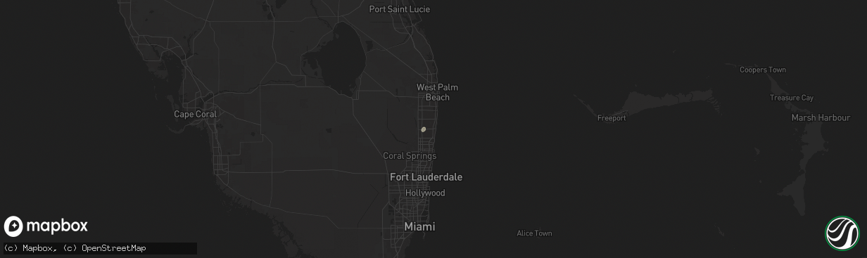 Hail map in Delray Beach, FL on September 19, 2024