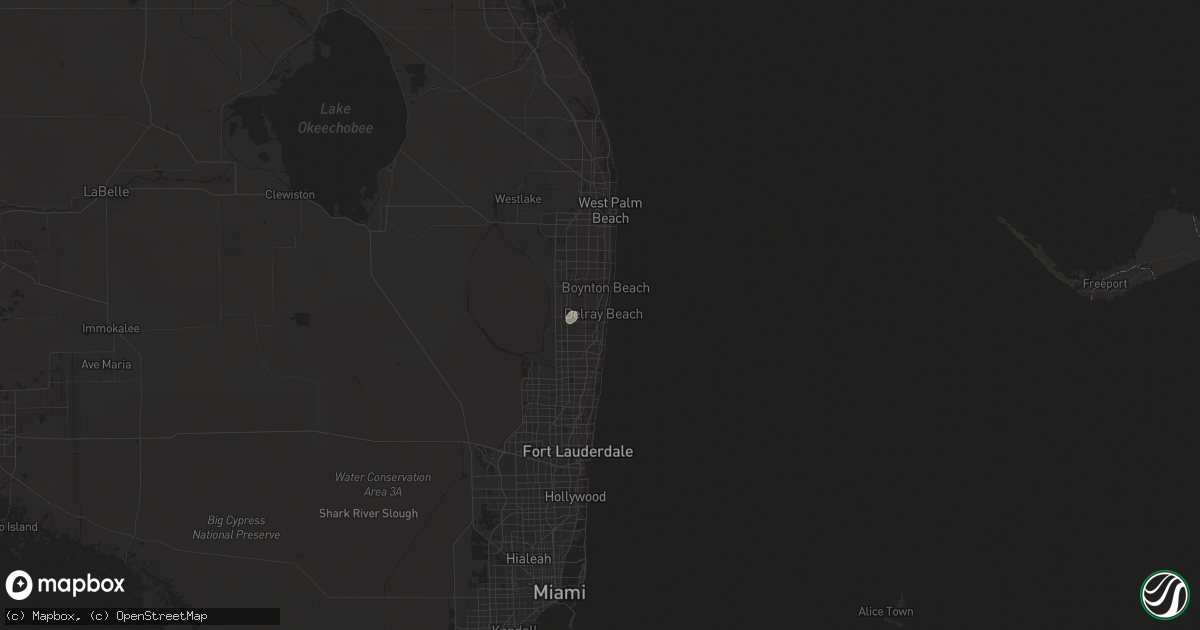 Hail map in Delray Beach, FL on September 19, 2024