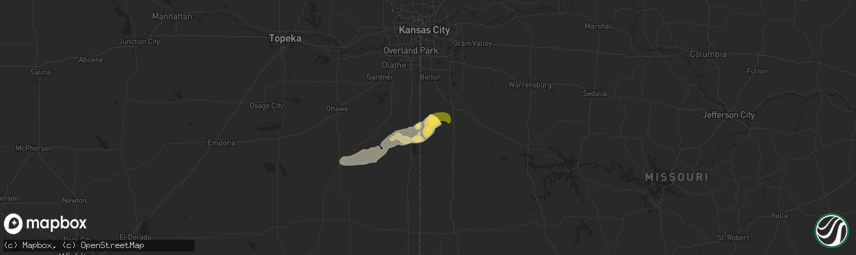 Hail map in Drexel, MO on September 19, 2024