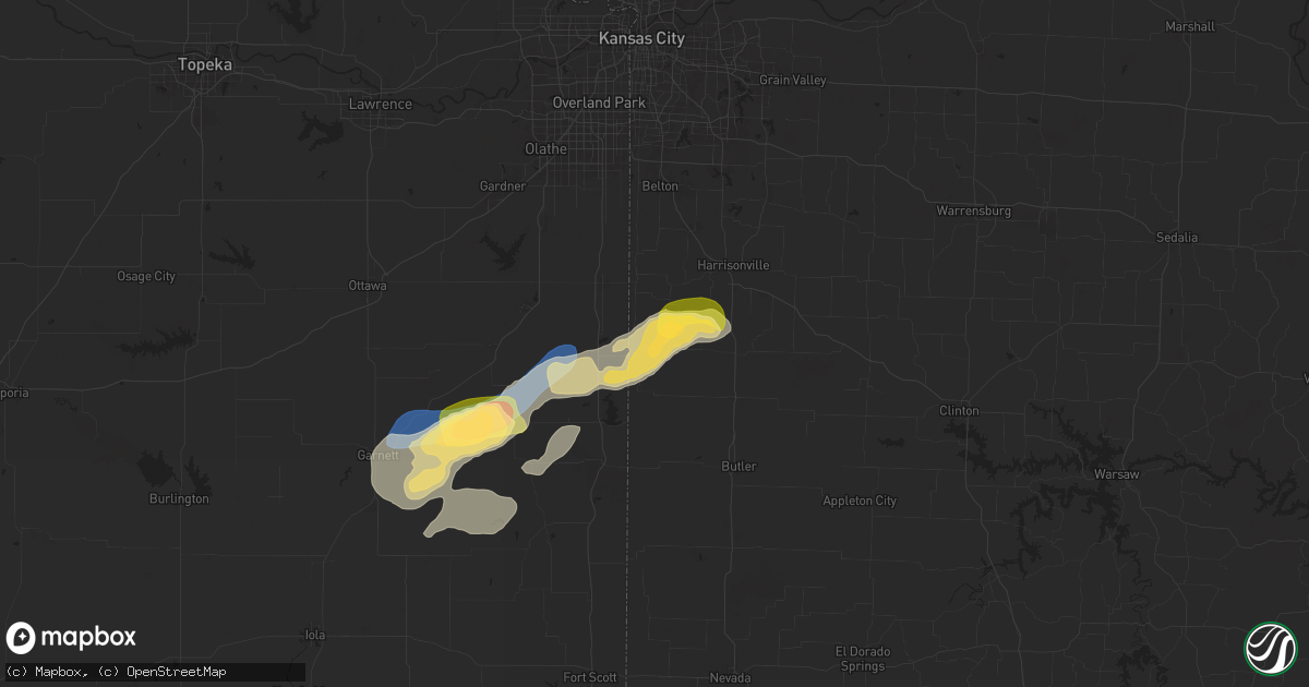 Hail map in Drexel, MO on September 19, 2024