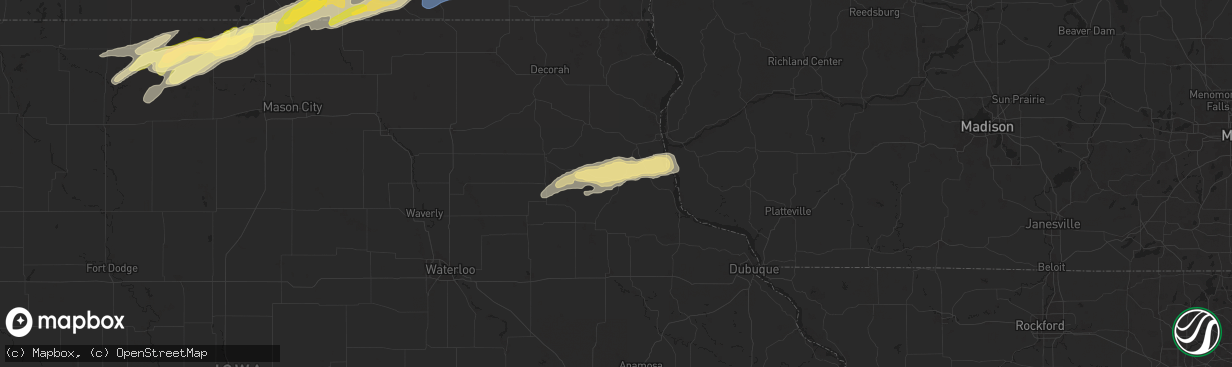 Hail map in Elkader, IA on September 19, 2024