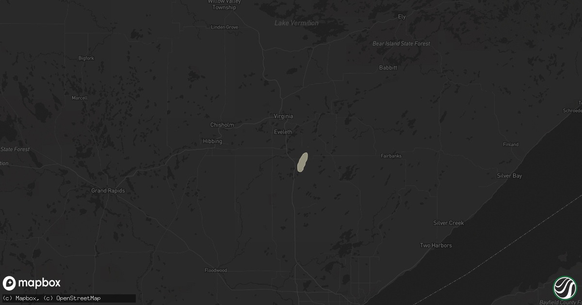 Hail map in Eveleth, MN on September 19, 2024