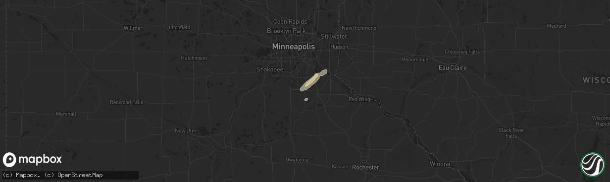 Hail map in Farmington, MN on September 19, 2024