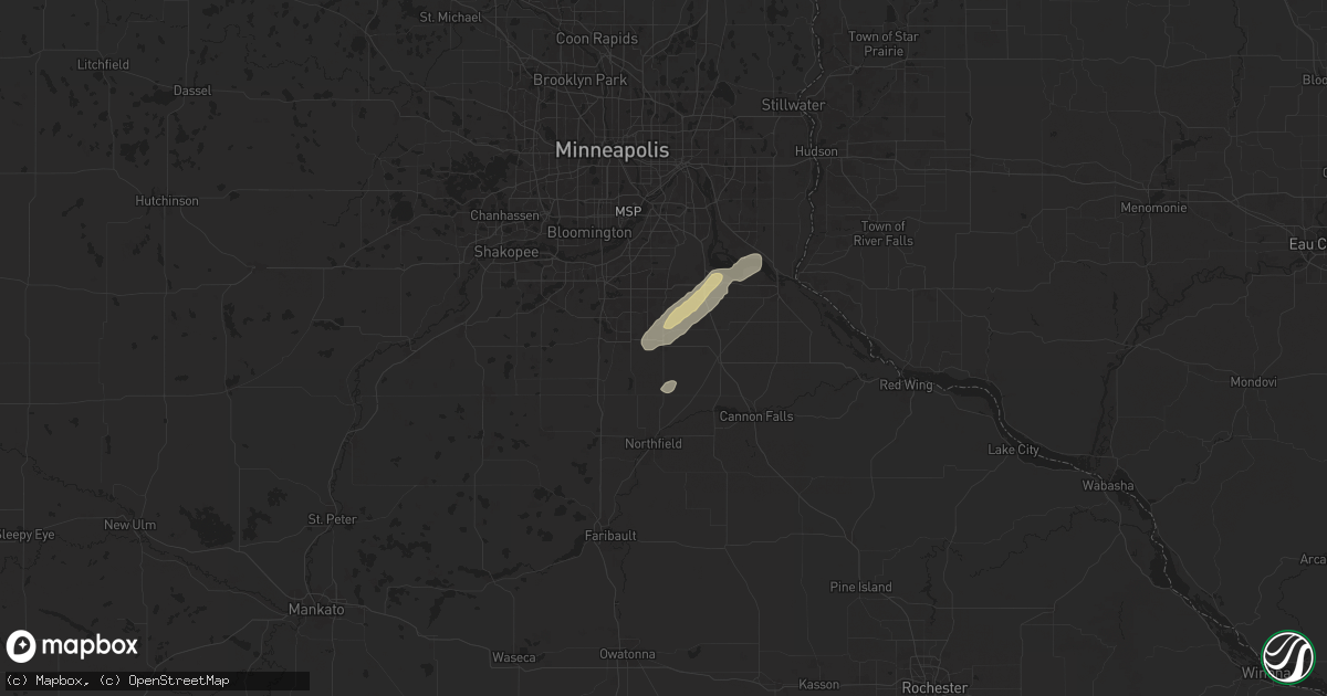 Hail map in Farmington, MN on September 19, 2024