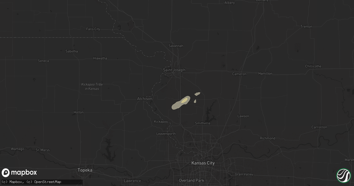 Hail map in Faucett, MO on September 19, 2024
