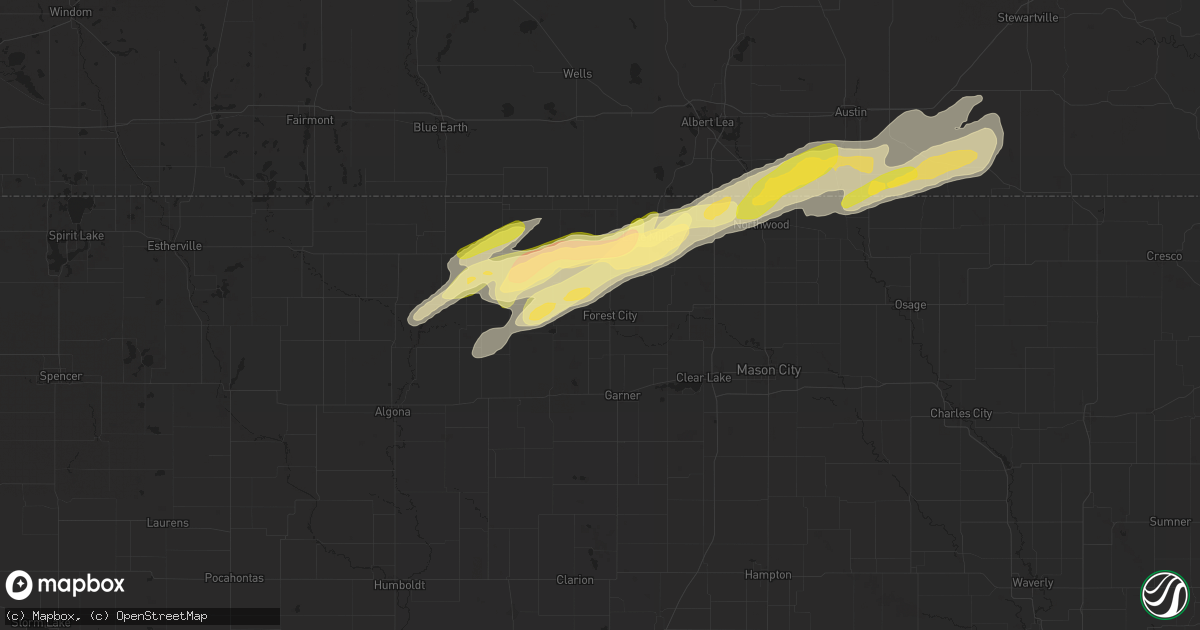 Hail map in Forest City, IA on September 19, 2024
