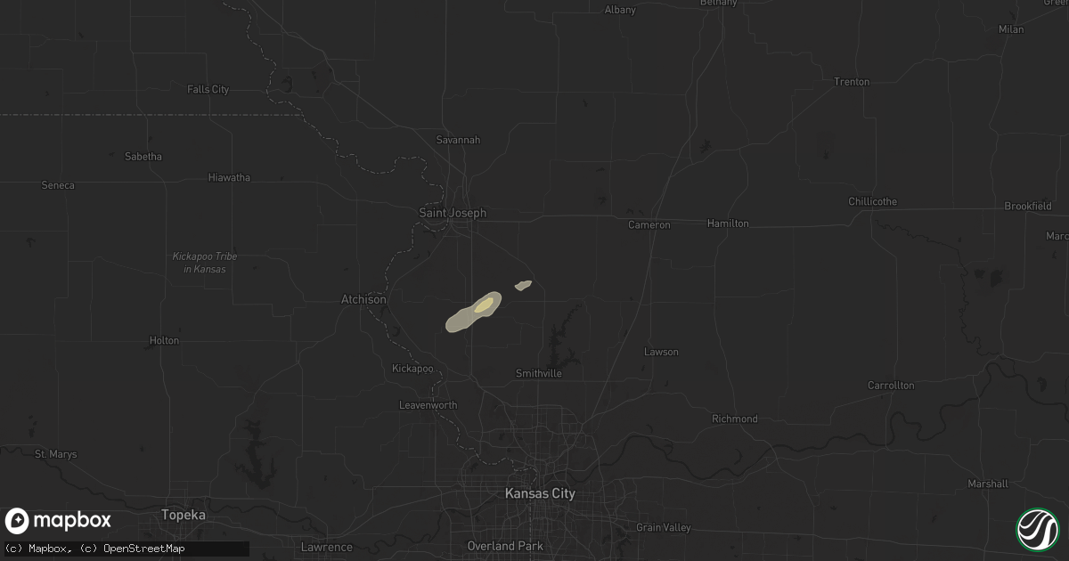 Hail map in Gower, MO on September 19, 2024