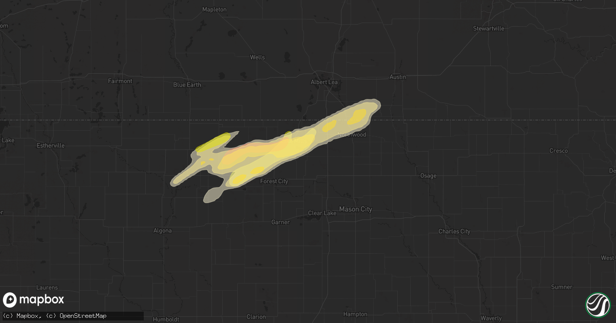 Hail map in Joice, IA on September 19, 2024