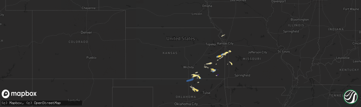 Hail map in Kansas on September 19, 2024