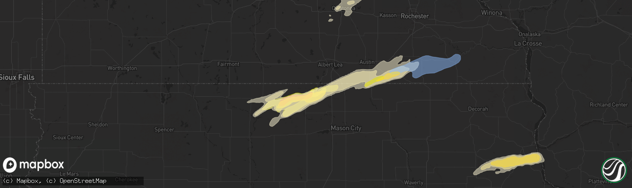 Hail map in Lake Mills, IA on September 19, 2024