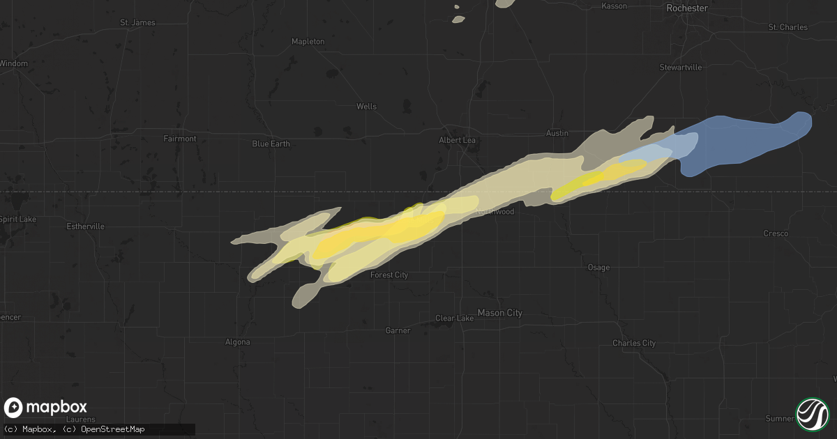 Hail map in Lake Mills, IA on September 19, 2024