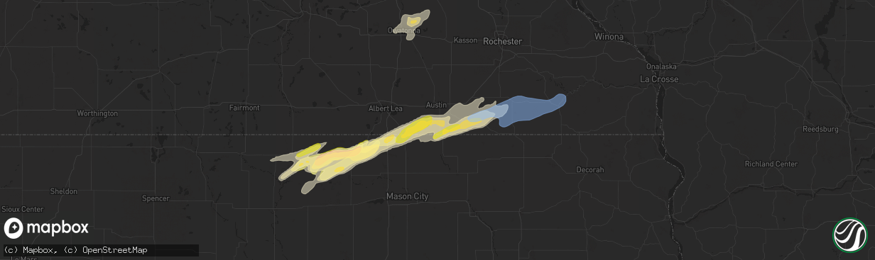 Hail map in Lyle, MN on September 19, 2024