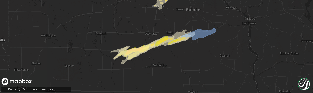 Hail map in Northwood, IA on September 19, 2024