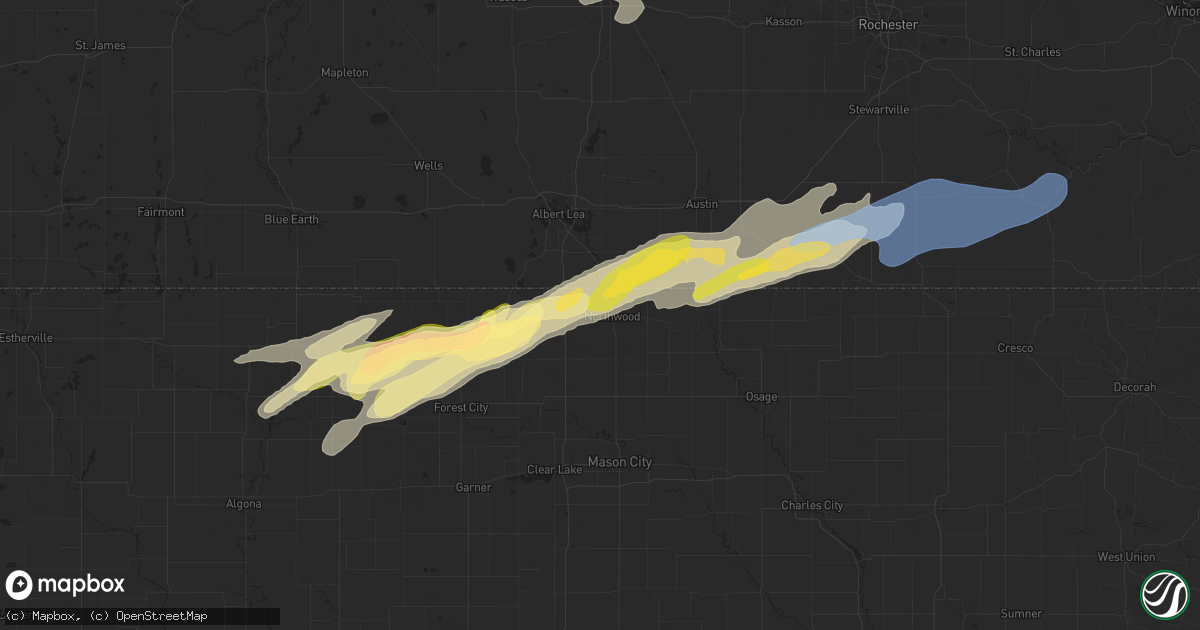 Hail map in Northwood, IA on September 19, 2024