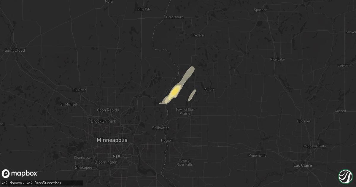 Hail map in Osceola, WI on September 19, 2024
