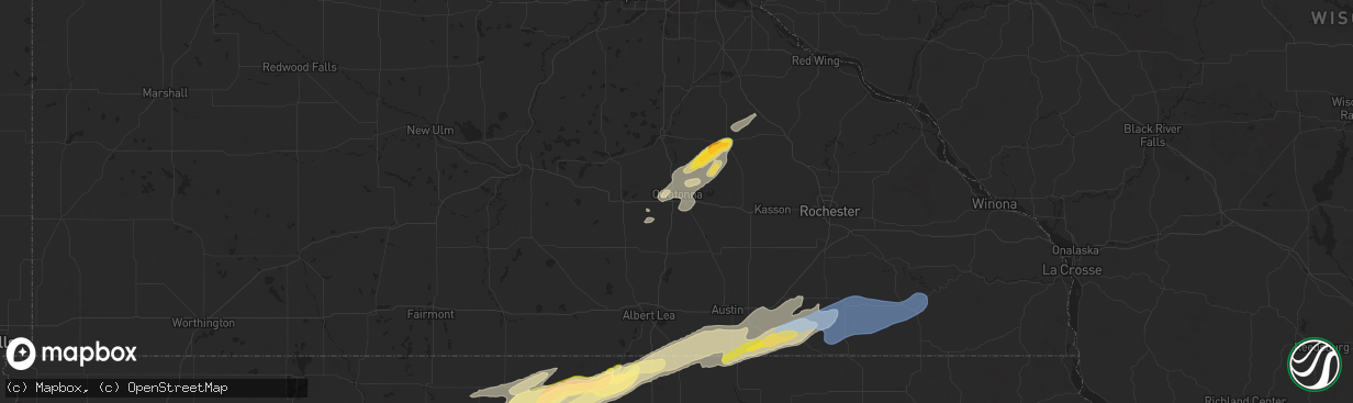 Hail map in Owatonna, MN on September 19, 2024