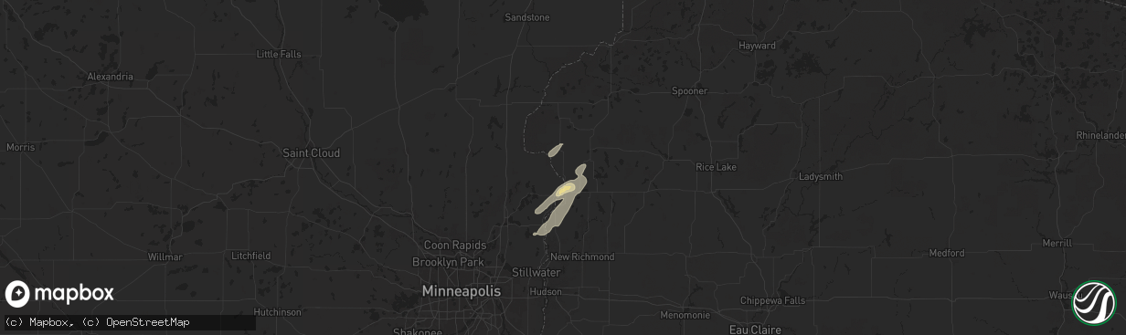 Hail map in Saint Croix Falls, WI on September 19, 2024