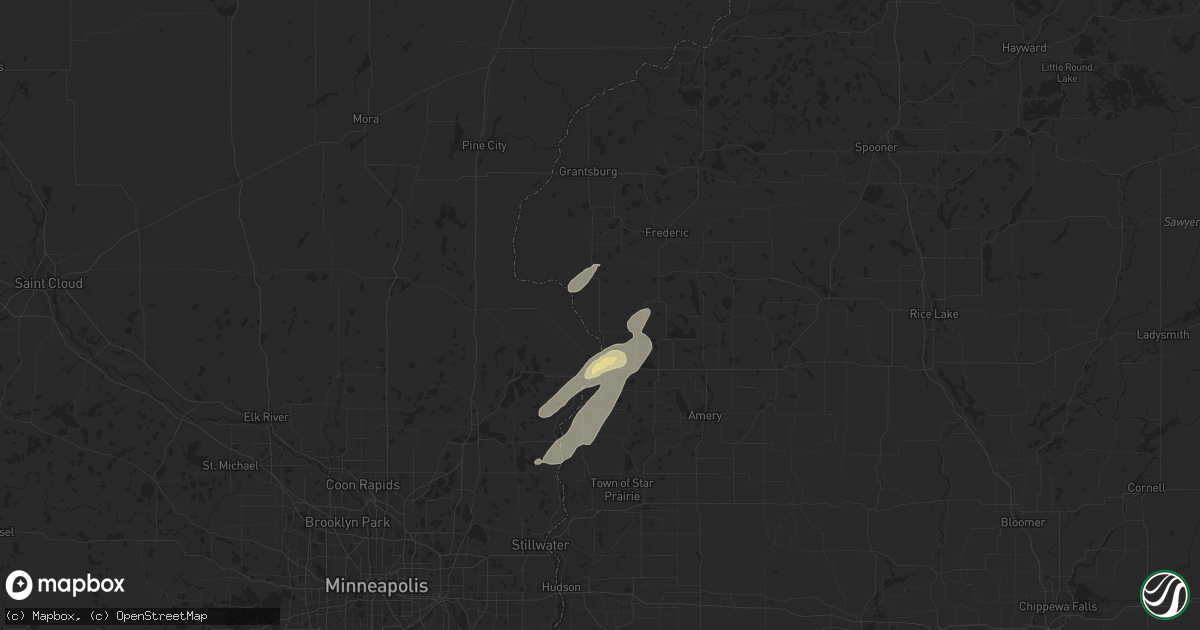 Hail map in Saint Croix Falls, WI on September 19, 2024