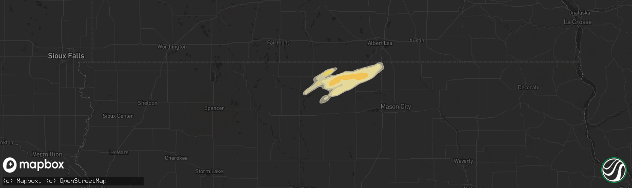 Hail map in Titonka, IA on September 19, 2024