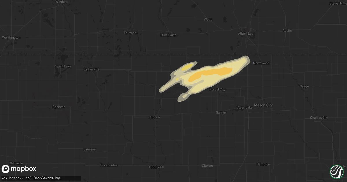Hail map in Titonka, IA on September 19, 2024