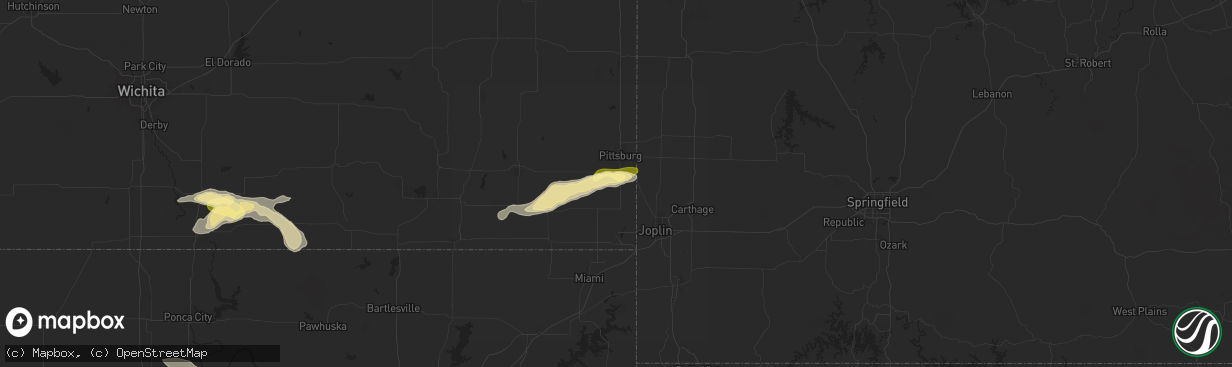 Hail map in Weir, KS on September 19, 2024