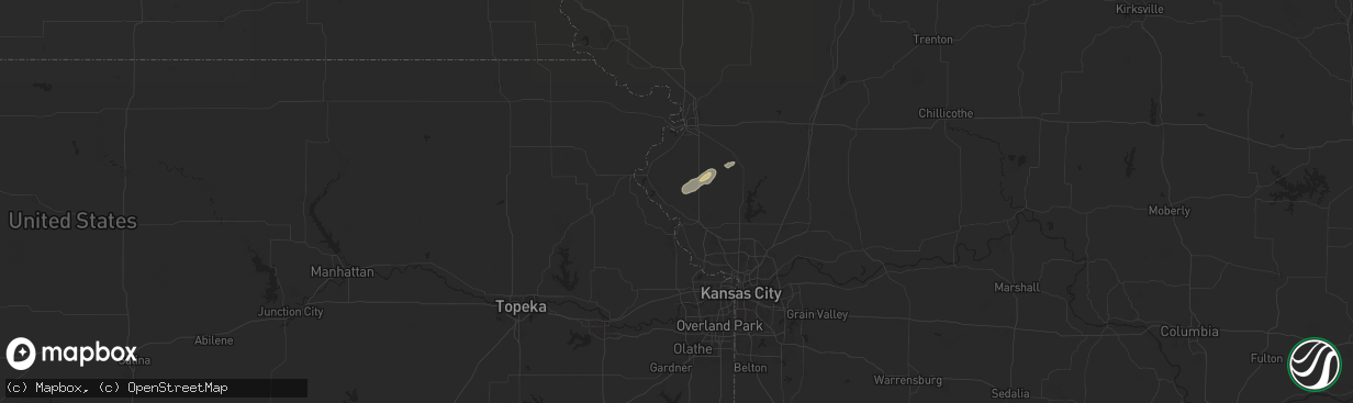 Hail map in Weston, MO on September 19, 2024