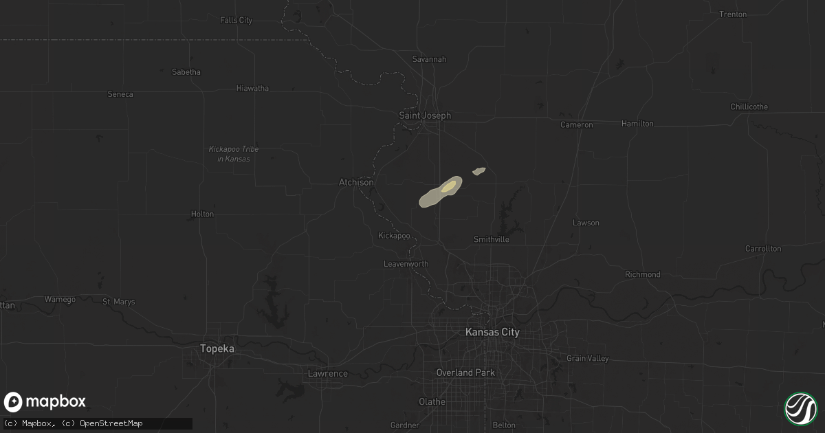Hail map in Weston, MO on September 19, 2024