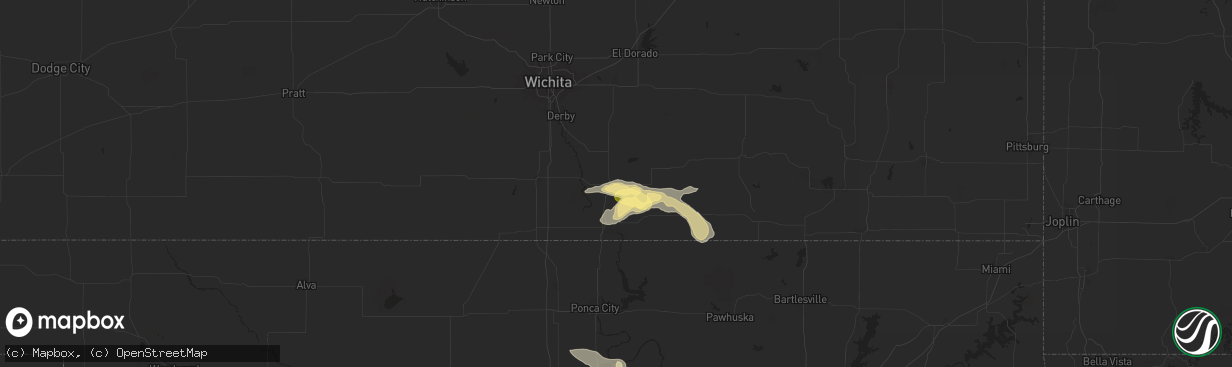 Hail map in Winfield, KS on September 19, 2024