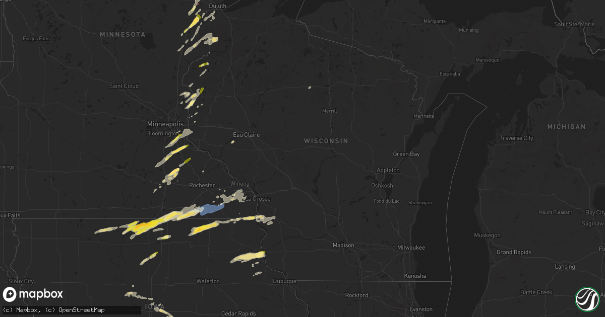 Hail map in Wisconsin on September 19, 2024