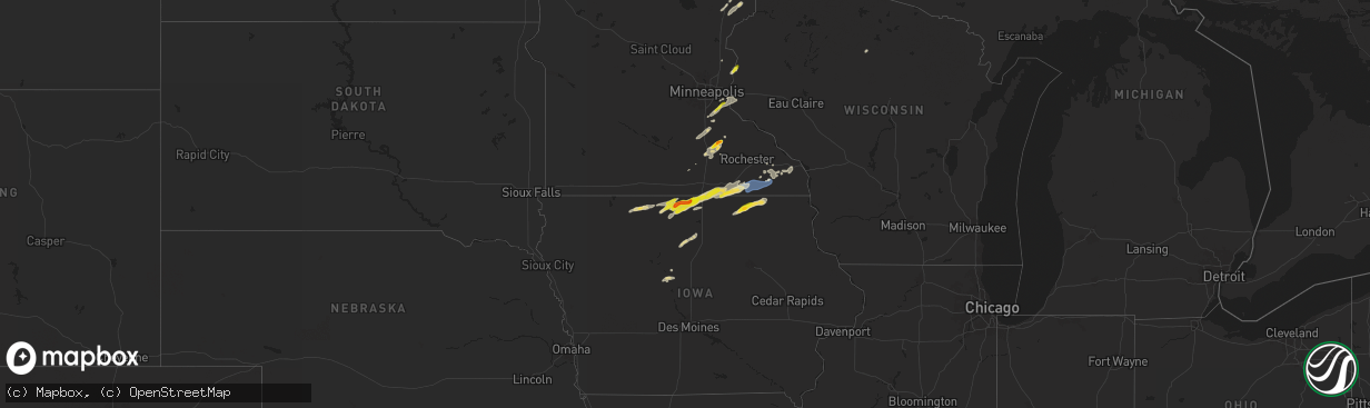 Hail map on September 19, 2024