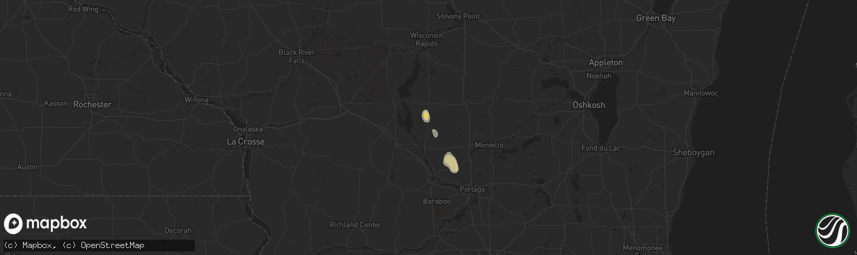 Hail map in Adams, WI on September 19, 2025