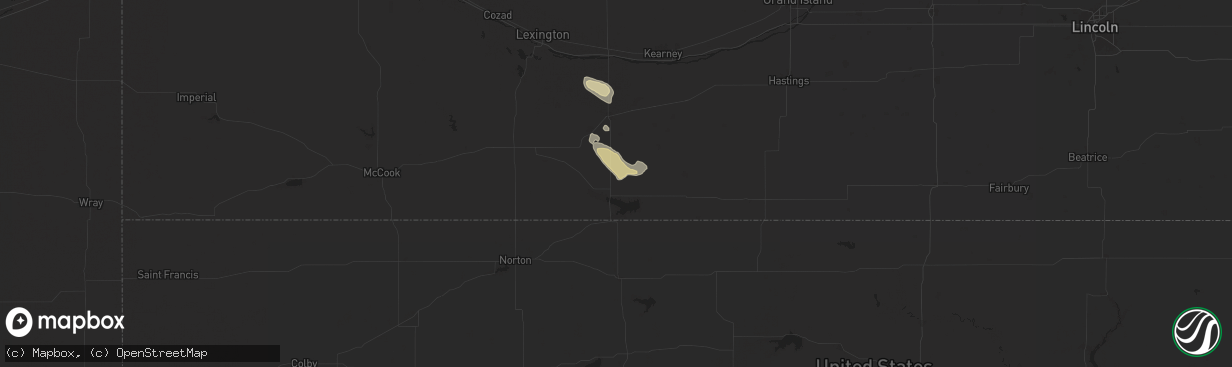 Hail map in Alma, NE on September 19, 2025