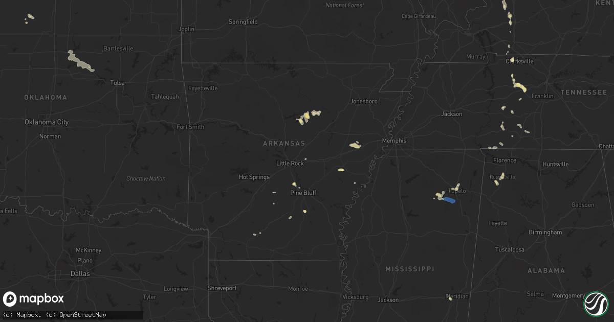 Hail map in Arkansas on September 19, 2025