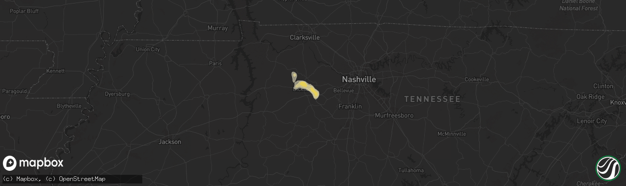 Hail map in Burns, TN on September 19, 2025