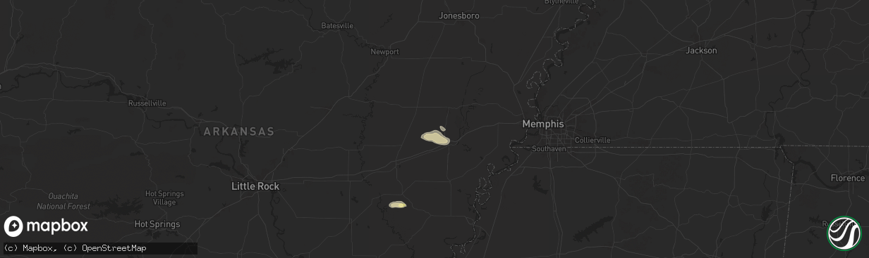 Hail map in Colt, AR on September 19, 2025