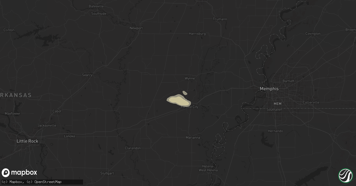 Hail map in Colt, AR on September 19, 2025