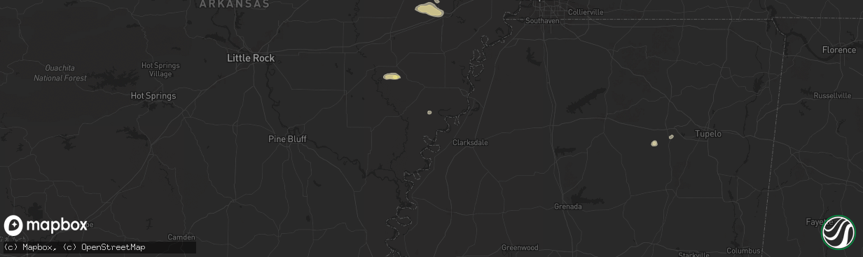 Hail map in Elaine, AR on September 19, 2025