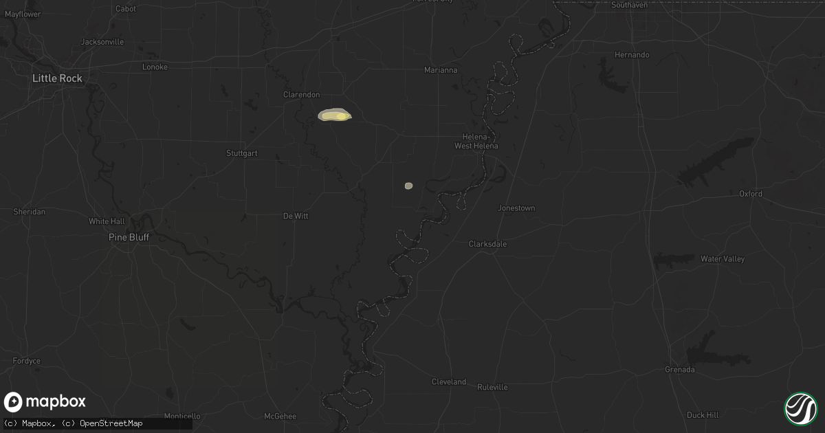 Hail map in Elaine, AR on September 19, 2025