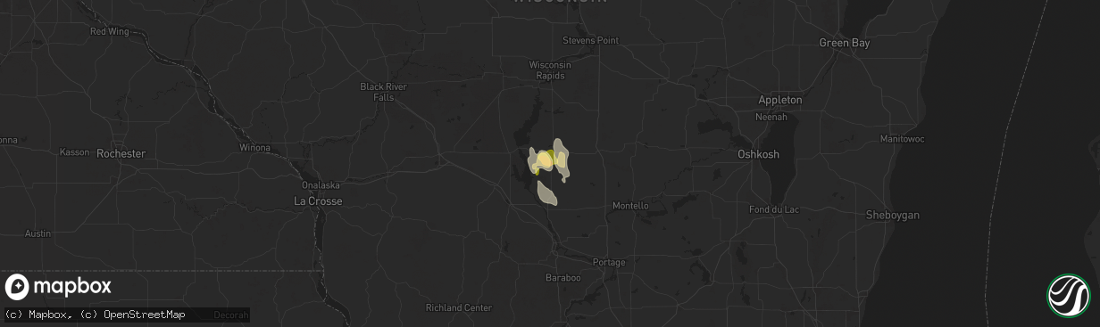 Hail map in Friendship, WI on September 19, 2025