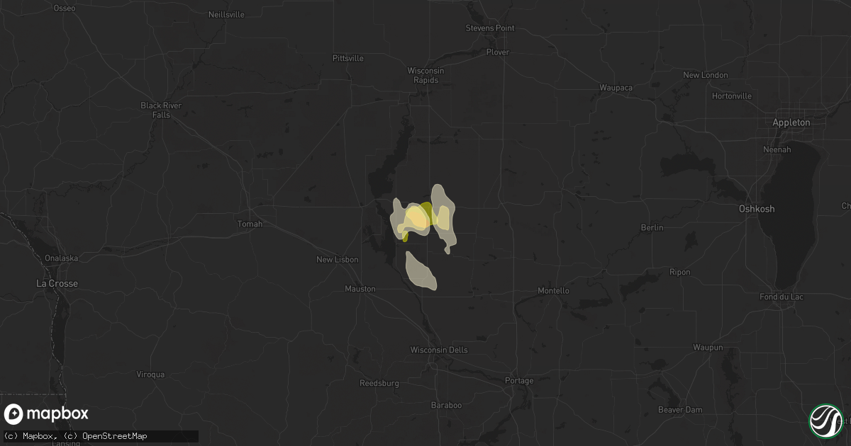 Hail map in Friendship, WI on September 19, 2025